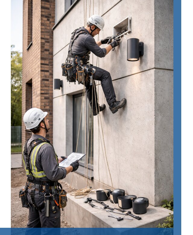 Монтаж фасадного освещения в Геленджике от 2599 р. | ВЫСОТНИК-Глн