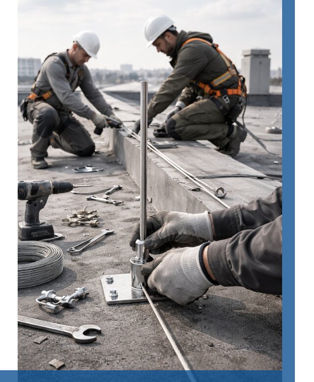 Монтаж молниезащиты на кровле в Геленджике цена от 25985 р. | ВЫСОТНИК-Глн