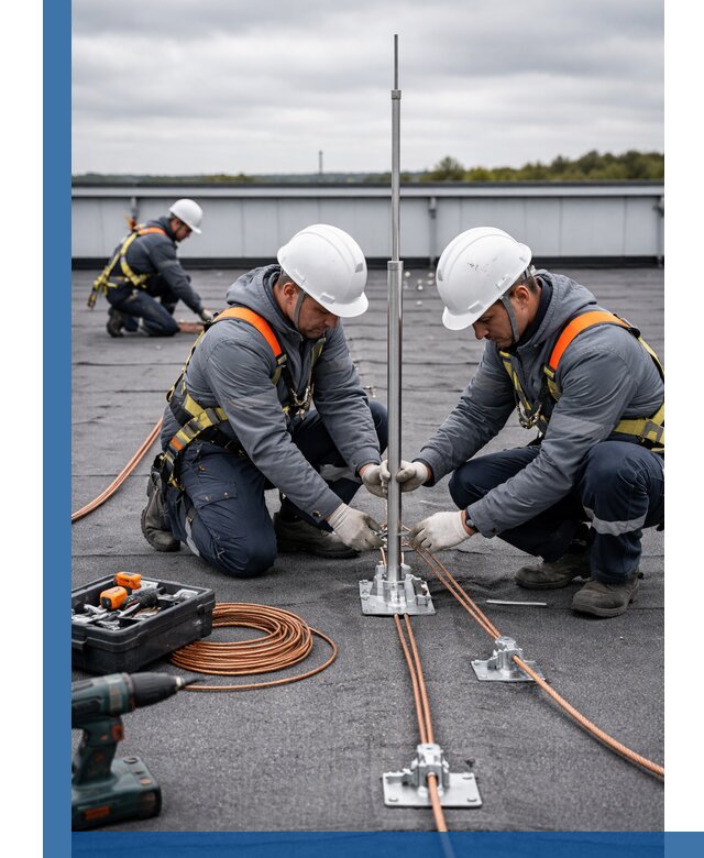 Монтаж молниезащиты на кровле в Геленджике под ключ с гарантией