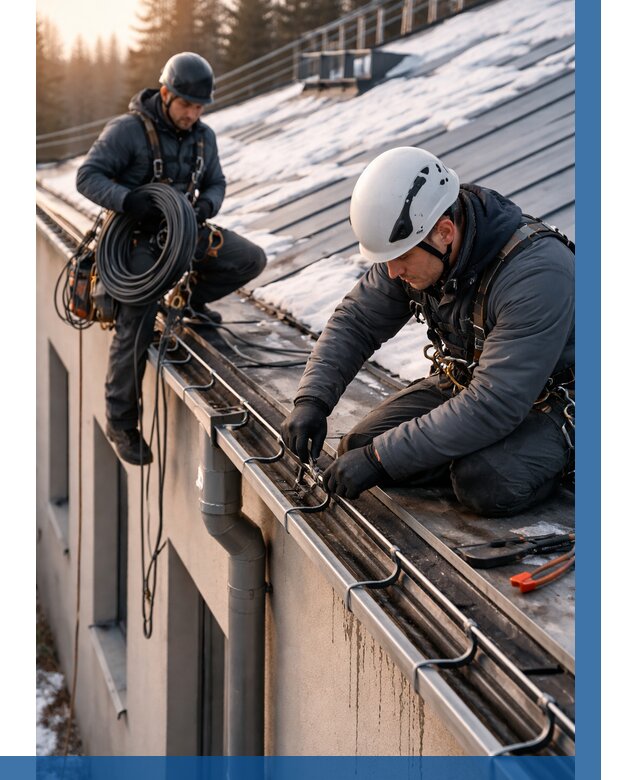 Монтаж греющего кабеля на кровле в Геленджике от 468 р. | ВЫСОТНИК-Глн