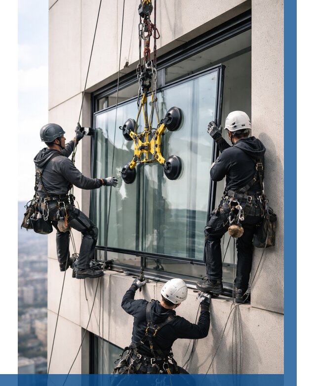 Монтаж стеклопакетов на высоте в Геленджике от 3326 р. | ВЫСОТНИК-Глн