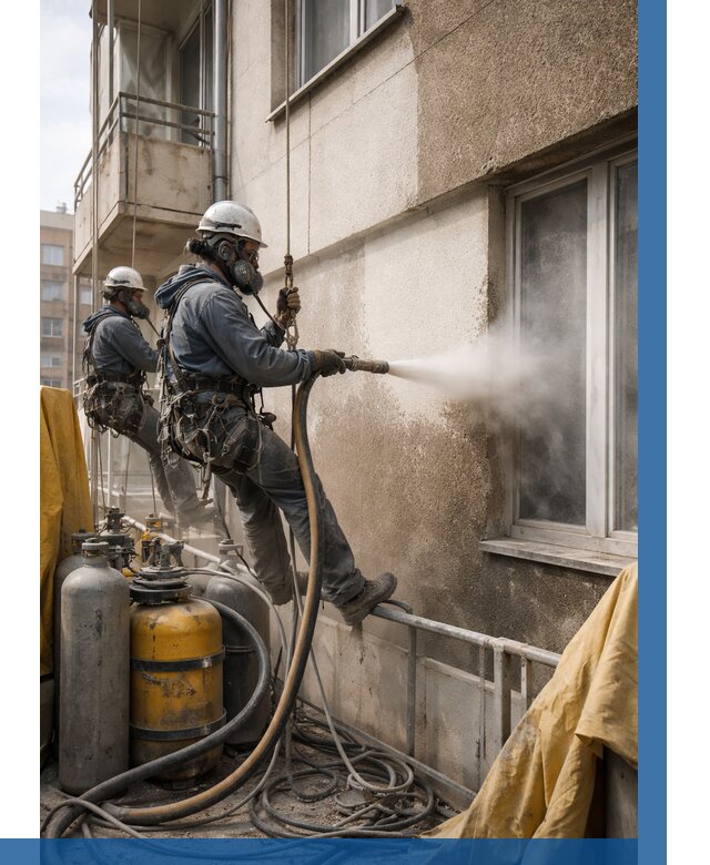 Пескоструйная очистка фасада в Геленджике от 676 р. | ВЫСОТНИК-Глн