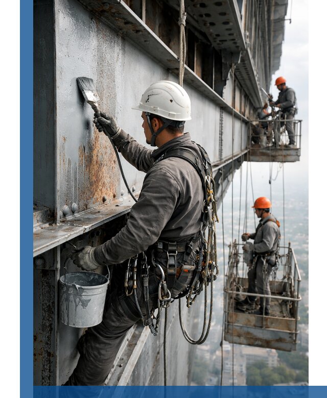 Покраска металлоконструкций на высоте в Геленджике профессионально