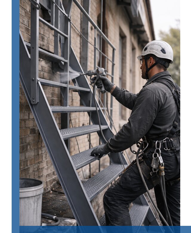 Покраска и антикоррозионная защита пожарных лестниц в Геленджике