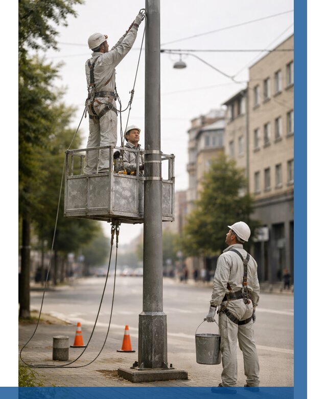 Покраска опор освещения в Геленджике от 5197 р. | ВЫСОТНИК-Глн