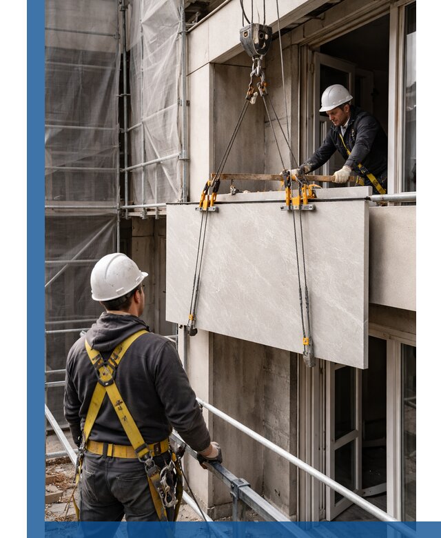 Подъем керамогранита на этаж в Геленджике грузчиками и техникой