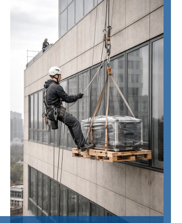 Спуск груза по фасаду в Геленджике от 3638 р. | ВЫСОТНИК-Глн