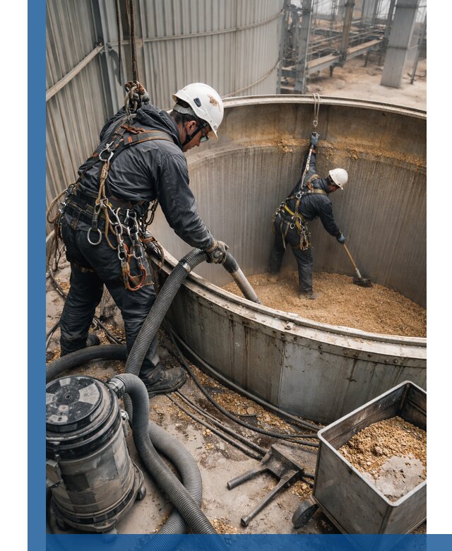 Профессиональная чистка зерновых бункеров в Геленджике с выездом