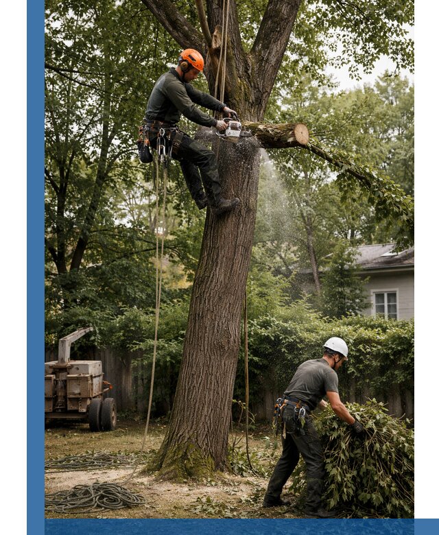 Кронирование деревьев в Геленджике, безопасная высотная обрезка