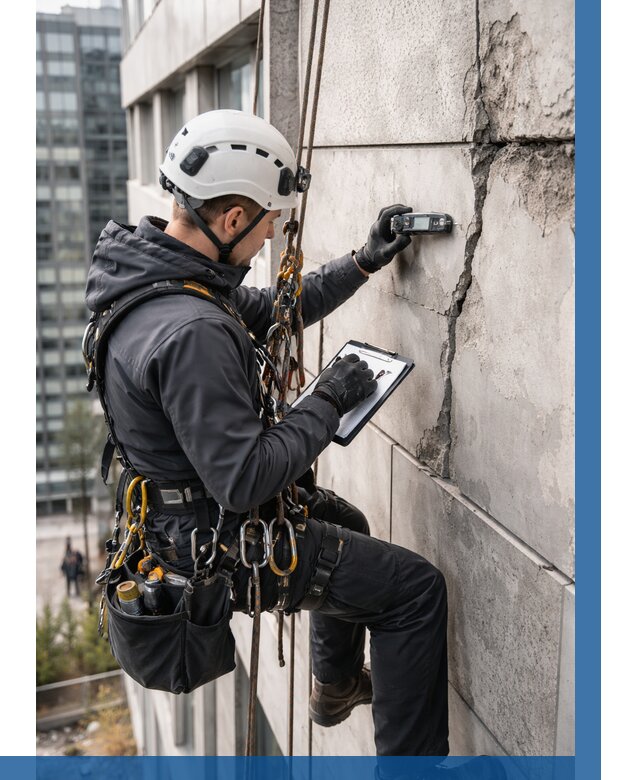 Обследование фасада альпинистами в Геленджике от 125 р. | ВЫСОТНИК-Глн