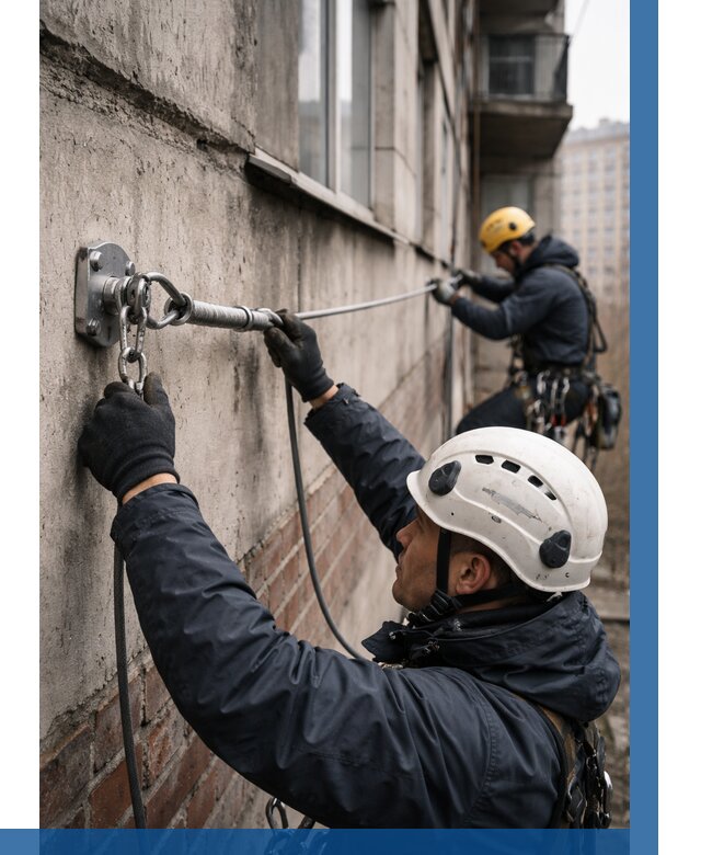 Монтаж анкерных линий в Геленджике от 3118 р. | ВЫСОТНИК-Глн