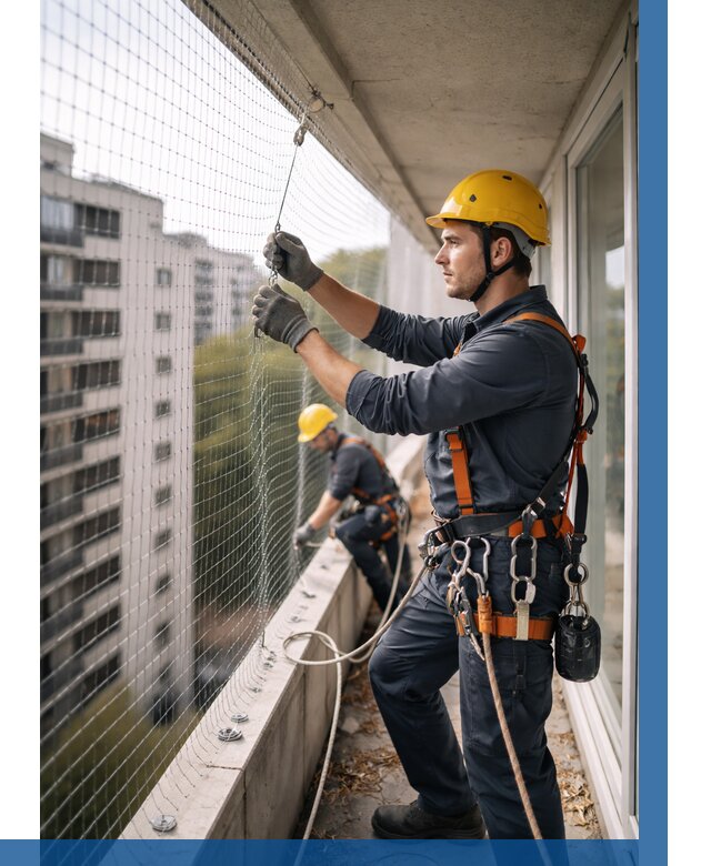 Монтаж сетки от птиц в Геленджике от 4677 р. | ВЫСОТНИК-Глн