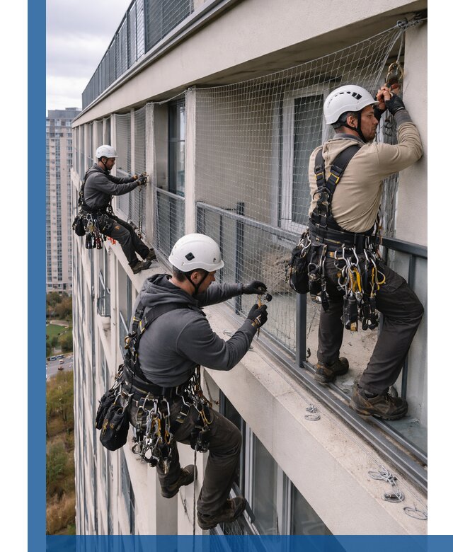 Профессиональный монтаж защитной сетки от птиц в Геленджике